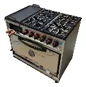 Cocina Industrial Plancha y Carlitera 4 Hornallas Acero