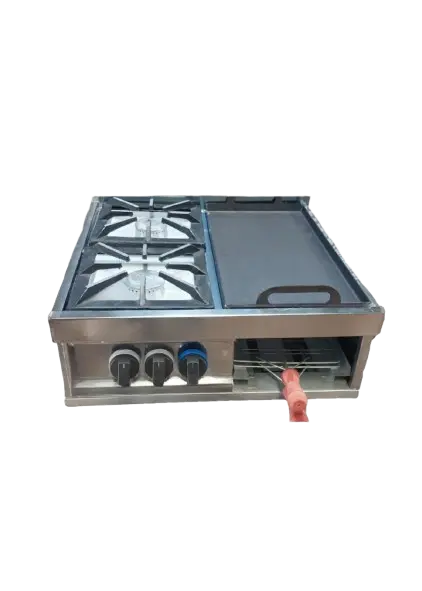 Cocina industrial 56 - 56 cm / 2 hornallas y una plancha