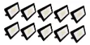 Set X10 Reflectores Led Blanco 30w Bajo Consumo Alta Potenci Carcasa Negro Luz Blanco Frío