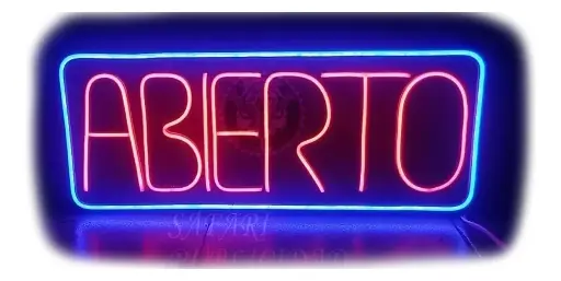 Cartel Abierto En Neón Led / Deco / Figuras / Luminoso